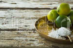Salt and lime in a plate