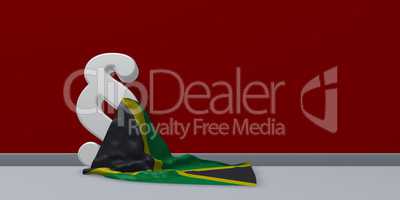 flagge von jamaica und paragraphsymbol