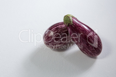 Eggplants on a white background