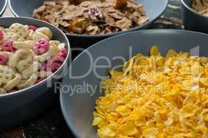 Bowls of various breakfast