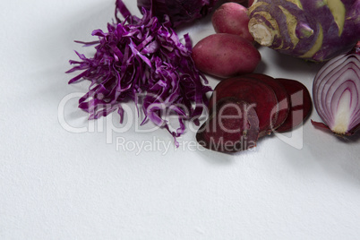 Various vegetables on white background