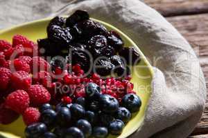 Fresh fruits in plate