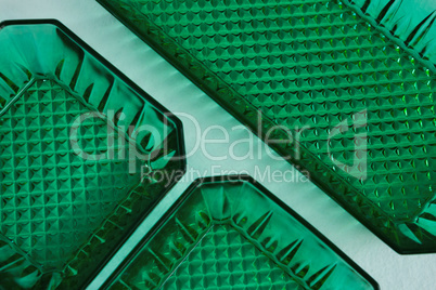 Various trays on white background