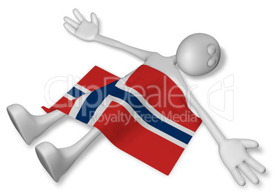 tote cartoonfigur und norwegische flagge