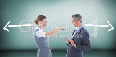 Composite image of business people in an argument
