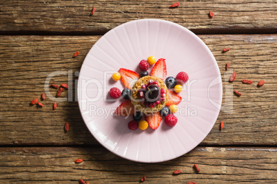 Healthy breakfast in a plate