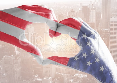 Veterans day, flag usa on hands