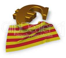 eurosymbol und katalanische flagge