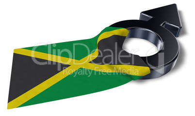 marssymbol und flagge von jamaika