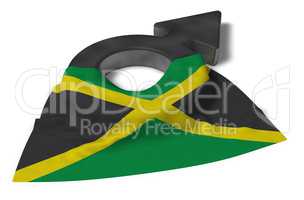 marssymbol und flagge von jamaika