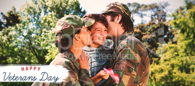 Composite image of logo for veterans day in america