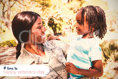 Composite image of logo for veterans day in america hashtag