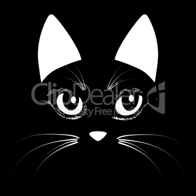 Cat head vector animal illustration for t-shirt. Sketch tattoo design.