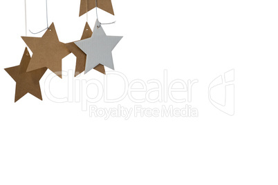 Star shape decorations on white background