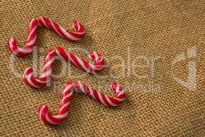 High angle view of candy canes