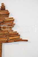 Christmas tree made from cinnamon sticks