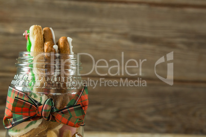 Gingerbread cookies in jar