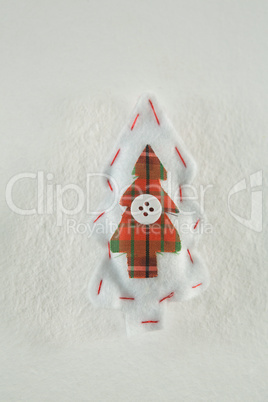 Handmade christmas tree on white background