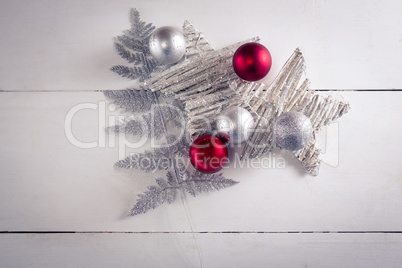 Christmas decoration on wooden table