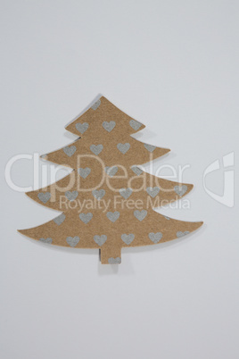 Handmade christmas tree on white background