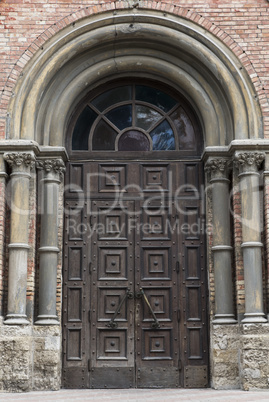 old wooden front door