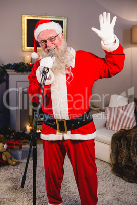 Santa claus singing a christmas songs