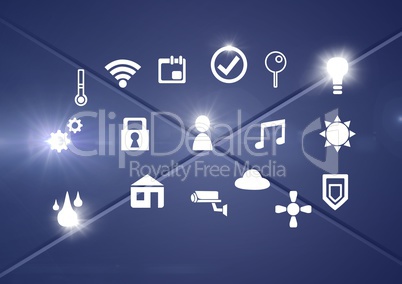 Icons interface of Internet Of Things over blue background