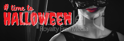 Composite image of digital composite image of time to halloween text