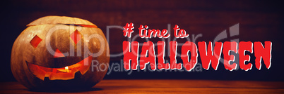 Composite image of digital composite image of time to halloween text