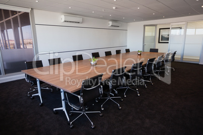 Interior of empty modern board room