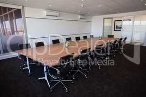 Interior of empty modern board room