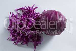 Red cabbages on a white background