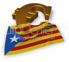 eurosymbol und katalanische flagge