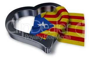 flagge von katalonien und herz symbol