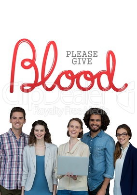 Group of people and blood donation concept