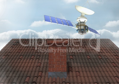 Satellite over roof