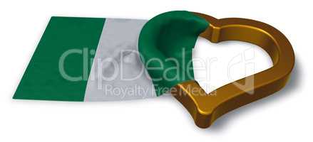 flagge von nigeria und herz symbol