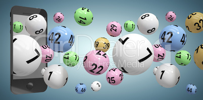 Composite image of 3d image of colorful bingo balls