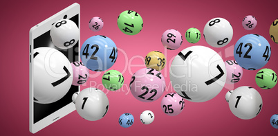 Composite image of 3d image of colorful bingo balls