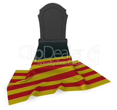 grabstein und katalanische flagge