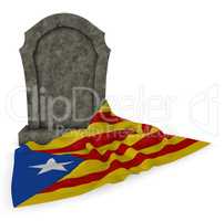grabstein und katalanische flagge