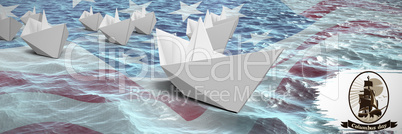 Composite image of logo for event american event colombus day