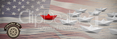 Composite image of big brown logo for event american event colombus day