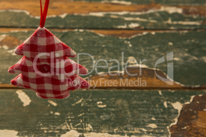 Close up of Christmas tree shape decoration hanging