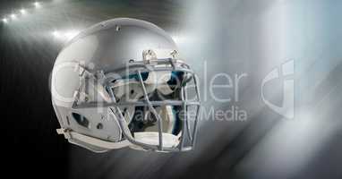 American football helmet with stadium transition