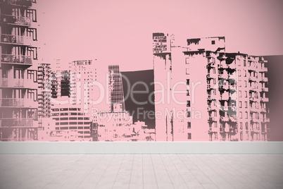 Composite image of computer graphic image of buildings