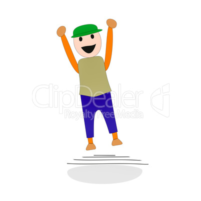 Figure with the joy jump, Illustration