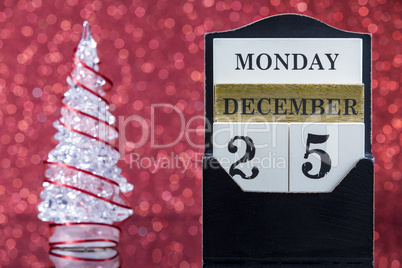 Christmas ornaments with wooden calendar