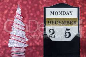 Christmas ornaments with wooden calendar