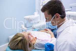 Close up of doctor talking with patient